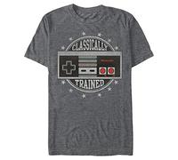 Nintendo Men's NES Controller Classically Trained T-Shirt, Char HTR, XXXXXL