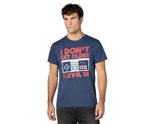 Nintendo Men's NES Controller Get Older Level Up T-Shirt, Navy Blue Heather, XXL