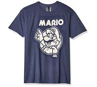 Nintendo Men's So Mario T-Shirt, Premium Navy Heather, XXL