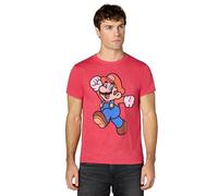 Nintendo Men's Super Mario Jump Pose T-Shirt, Red Heather, S
