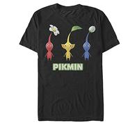 Nintendo Men's Three Pikmin T-Shirt, Black, XL Big Tall