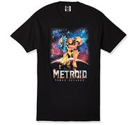 Nintendo Men's Traditional Metroid Cover T-Shirt, Black, XXL