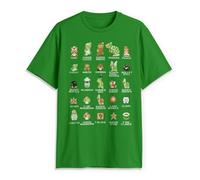 Nintendo mensNNTD0075-10001006Pixel Cast T-Shirt Crew Neck Short Sleeves T-Shirt - Green - Large