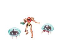 Nintendo Metroid Prime Samus Bounty Hunter 6.3cm Action Figure Set, Official Product by Jakks Pacific, Includes Samus Figure and Two Alien Figures, Collector's Packaging