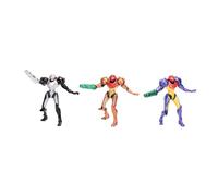Nintendo Metroid Prime Samus Figurine 6.3cm Collector's 3-Pack, Officially Licensed by Jakks Pacific, Includes Varia, Phazon and Gravity Suit, Detailed Designs, Collector's Packaging