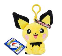 Nintendo Pichu Plush Keychain Set - Pichu Bag Clips Bundle with 5" Pokemon Pichu Keychain Plush Plus Pokemon Cards | Pokemon Plush Keychains for Backpack, Pichu Plush Clip, Pichu Bag Clip Plush