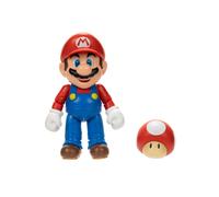 Nintendo Super Mario 4-Inch Mario Poseable Figure with Power up Mushroom Accessory. Ages 3+ (Officially licensed)