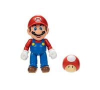 Nintendo Super Mario 4-Inch Mario Poseable Figure with Power up Mushroom Accessory. Ages 3+ (Officially licensed)