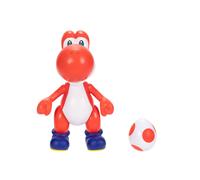 Nintendo Super Mario 4-Inch Red Yoshi Poseable Figure with Red Egg Accessory. Ages 3+ (Officially licensed)