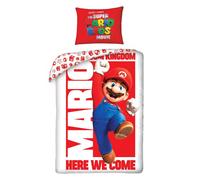 Nintendo Super Mario Bros Movie Here We Come Single Duvet Cover & Pillow Case Set - 100% Cotton Bedding Duvet Cover with Pillowcase - Reversible Duvet Cover for Kids, Girls & Boys