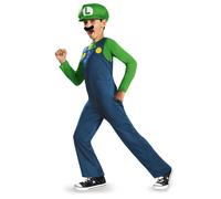Nintendo Super Mario Brothers Luigi Licensed 80s Fancy Dress Kids Costume