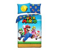 Nintendo Super Mario Level Up Single Duvet Cover And Pillowcase Set - European Size