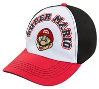 Nintendo Super Mario Men's Baseball Cap Hat - Adjustable Snap Closure - 100% Cotton Red-Black Adult Size
