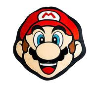Nintendo Super Mario Official Shaped Cushion | Stack Design Mario Head Face Design 40x36cm Red Cushion Pillow | Perfect for the Bedroom or on the Sofa