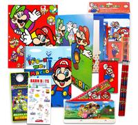 Nintendo Super Mario School Supplies Value Pack Bundle - Folders Markers Pencils Erasers and More (Super Mario School Supplies)