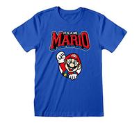 Nintendo Super Mario Varsity Adults Blue T-Shirt - Small
