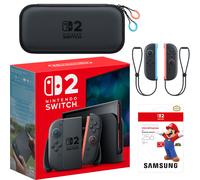 Nintendo Switch 2 256GB with Nintendo Joy-Con2 L/R, Nintendo Switch2 Carry Case, Screen Protector, Samsung microSD Express Card - Neon Red/Blue, Multi Colour