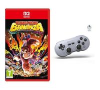 Nintendo Switch 2 Donkey Kong Bananza + 8BitDo SN30 Pro Bluetooth Controller, Hall Effect Joystick Update, Compatible with Switch, Switch 2, PC, macOS, Android, Steam Deck & Raspberry Pi (Gray)