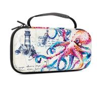 Nintendo Switch Case, Nintendo Switch OLED Case, Nintendo Switch Carrying Case for Boys, 16 Game Card Slots, Carrying Case for Nintendo Switch Console Joy-Con, Accessories Protector Storage, Octopus
