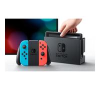 Nintendo Switch (Neon Blue and Neon Red Joy-Con) (2019 Version) with Generic Portable Protective Case (Black) and Tempered Glass Screen Protector