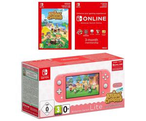 Nintendo Switch Lite Coral & Animal Crossing DLC Bundle
