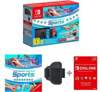 Nintendo Switch + Switch Sports Set + Switch Online Individual 12-Month (365-Day) Membership portable game console 15.8 cm (6.2") 32 GB Touchscreen Wi-Fi Blue, Red