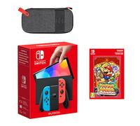 Nintendo Switch - OLED Model (Neon Blue/Neon Red) Paper Mario: The Thousand-Year Door Pack