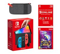 Nintendo Switch - OLED Model (Neon Blue/Neon Red) Pokémon Violet + Nintendo Switch Online 3 Months Individual Pack
