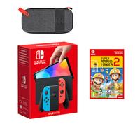 Nintendo Switch - OLED Model (Neon Blue/Neon Red) Super Mario Maker 2 Pack