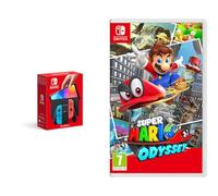 Nintendo Switch (OLED Model) - Neon Blue/Neon Red & Super Mario Odyssey Switch