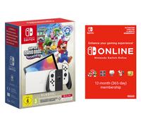 Nintendo Switch - OLED Model (White) + Super Mario Bros. Wonder + Switch Online Individual 12-Month (365-Day) Membership