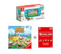 Nintendo Switch Turquoise: Timmy & Tommy's Edition+ Animal Crossing: New Horizons pre-installed Switch Online 12 Month Subscription Redemption Code