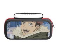 Nintendo SwitchJujutsu Kaisen Protective Carry Case for Nintendo Switch Consoles (OLED/Lite), Shockproof EVA Exterior with Game Cartridge Holder (20 Cards), Anti-Slip Handle Travel Case Organ