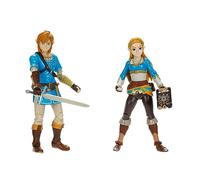 Nintendo The Legend of Zelda 4” / 11 cm Link and Zelda Action Figure 2-Pack. Includes 20 Points of Articulation with Sheikah Slate and Soldier's Broadsword Accessories