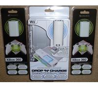 NINTENDO WII REMOTE & XBOX 360 WIRELESS INDUCTION BATTERY CHARGER KIT BRAND NEW