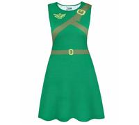 Nintendo Womens Green Link Sleeveless Skater Dress - Medium