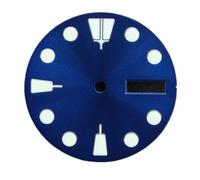 Nintens 1pc 28.5MM Diameter Dual Calendar Watch Dial Green Glow Luminous Dial for NH35/NH36 Watch Movement Accessories Parts for Wristwatch(3)