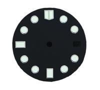 Nintens 1pc 28.5mm Single Calendar Watch Black Dial Faces Green Luminous for NH35 NH35A NH36 Movement Accessories 3.8'Clock Crown DIY Parts(1)