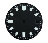 Nintens 1pc 28.5mm Sterile Watch Dial Face Date Window Green Luminous Black Blue Fit NH35 NH35ANH36 Automatic Movement Accessories for Watch(Black)