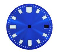 Nintens 1pc 28.5mm Sterile Watch Dial Face Date Window Green Luminous Black Blue Fit NH35 NH35ANH36 Automatic Movement Accessories for Watch(Blue)