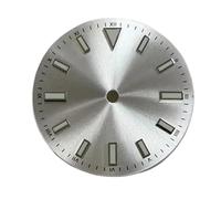 Nintens 1pc 28.5mm Watch Dial Stripe Nails Green Luminous Watch Accessories Suitable for NH35/8215/2836 Movement(Silver)