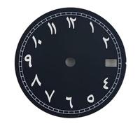Nintens 1pc 29mm Black Blue Green Purple Sterile Watch Dial Luminous Fit NH35 Movement Fit 3 O Clock Crown 3.8 O Clock Crown(Black)