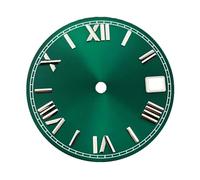 Nintens 1pc NH35 28.5mm Roman Numerals Watch Dial Sterile Fit NH35 NH36 Automatic Movement Assembly Accessories(Green)