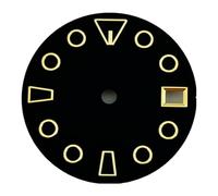 Nintens 1pc NH35 28.6mm Dial Sterile Watch Dial Fit NH35 3/3.8 O Clock Crown Automatic Movement with Calendar Window Watch Accessories Parts(Style 1)