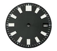 Nintens 1pc NH35 Sterile 28.5mm Watch Dial Green Luminous Fit NH35 3/3.8/4.2 O Clock Crown Automatic Movement Watch Accessories Parts(Silver)