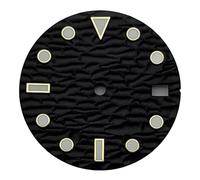 Nintens 1pc NH35 Sterile 28.5mm Watch Dial with Calendar Window Green Luminous Fit NH35 Automatic Movement Watch Accessories Parts(Black 2)