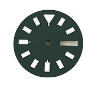 Nintens 1pc NH36 28.5mm Sterile Green/Dark Yellow Watch Dial with Calendar Window Blue Luminous Fit NH36 NH36A Movement Watch Accessories(Grey Green)