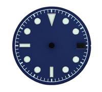 Nintens 1pc Sterile 28.5mm Black Blue Green Watch Dial Faces Fit NH35 NH35A Movement Calendar Window Watch Movement Parts for Wristwatch(Blue)
