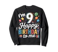 Ninth 9th Birthday Party Balloons Nine 9 Year Old Boys Girls Sweatshirt