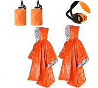 Ninth C Survival Ponchos Thermal Mylar Ponchos for Outdoor Activities Camping Hiking (Orange), 100 x 135 cm (Orange)